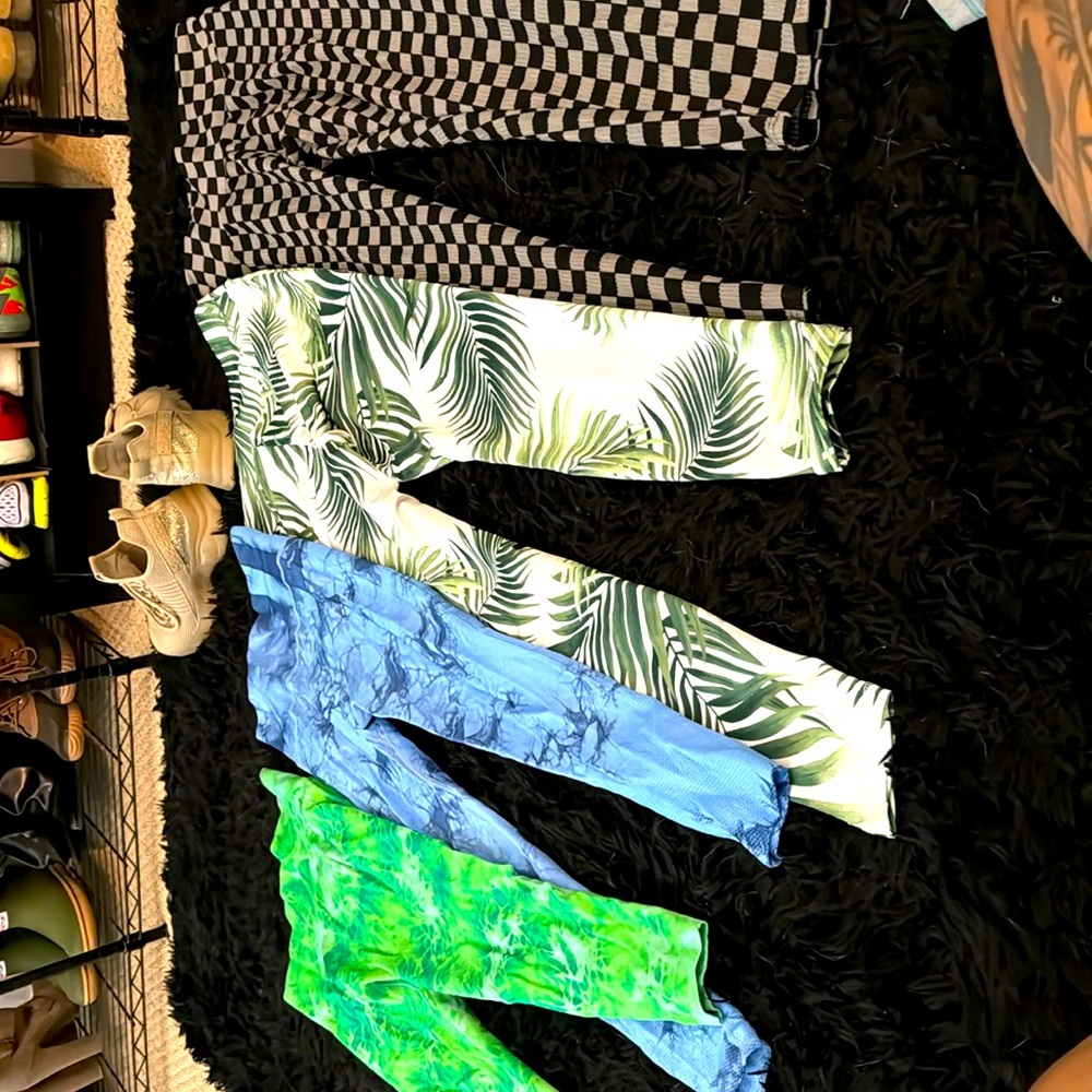 Multi color multi print leggings